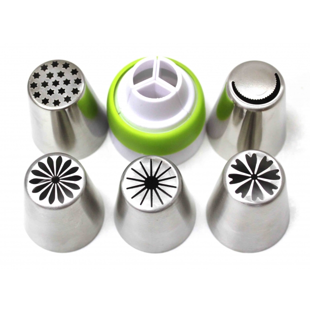 HS-406 6入俄羅斯不鏽鋼花嘴組