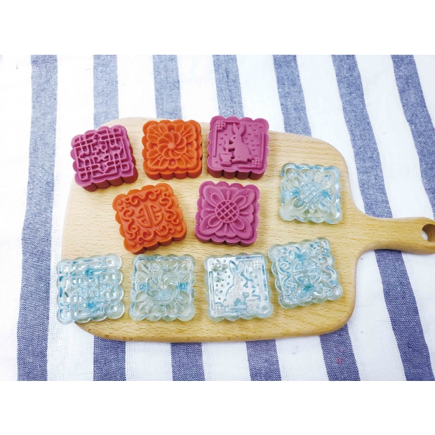 TR-048C-2 1.2兩 藍水晶手工糕餅模-方形