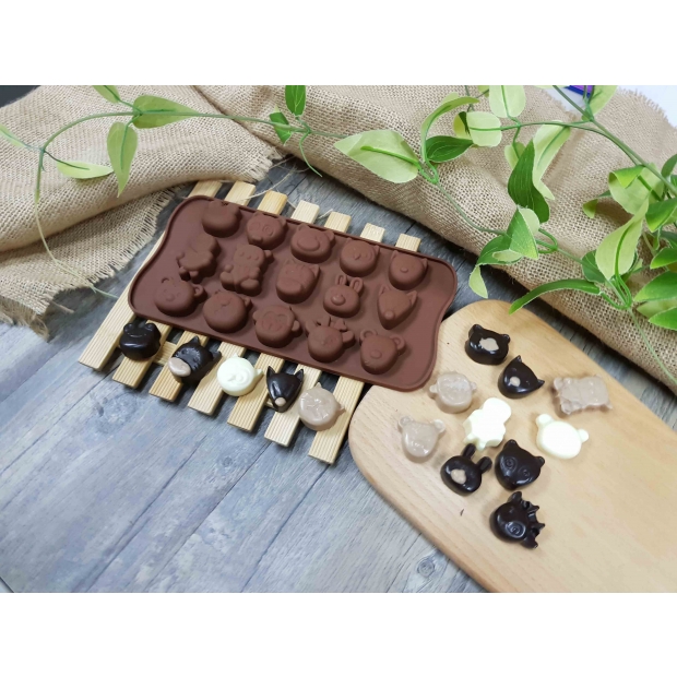 2052 超萌大頭動物巧克力模